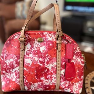 Beautiful spring or summer Coach handbag in excellent condition. Red, white pink